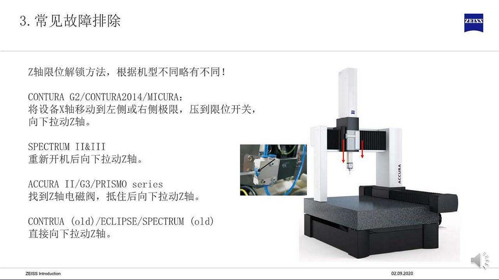 假期復工后蔡司三坐標開機前準備及常見問題